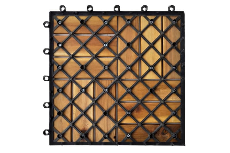 10stk Akasie Terrassefliser 30 x 30 cm - Hus & oppussing - Bygg - Tre & virke - Heller & terrassevirke - Trehelle & gulvhelle