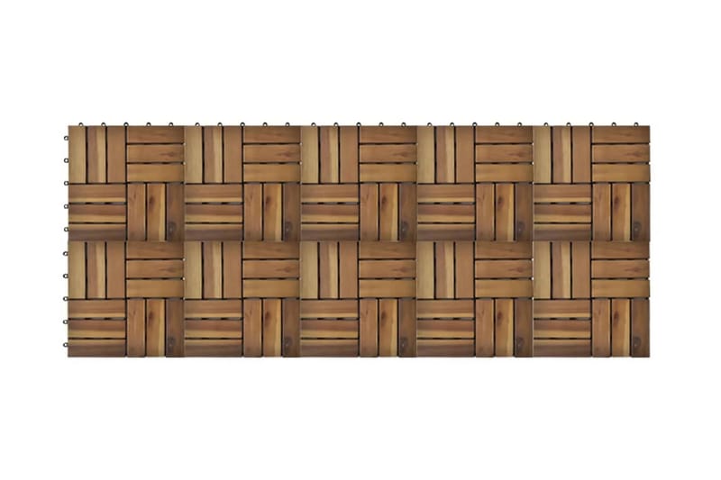 10stk Akasie Terrassefliser 30 x 30 cm - Hus & oppussing - Bygg - Tre & virke - Heller & terrassevirke - Trehelle & gulvhelle