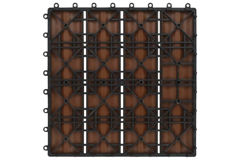 Terrassebord 11 stk dyppreget WPC 30x30 cm 1 kvm lysebrun - Hus & oppussing - Bygg - Tre & virke - Heller & terrassevirke - Trehelle & gulvhelle
