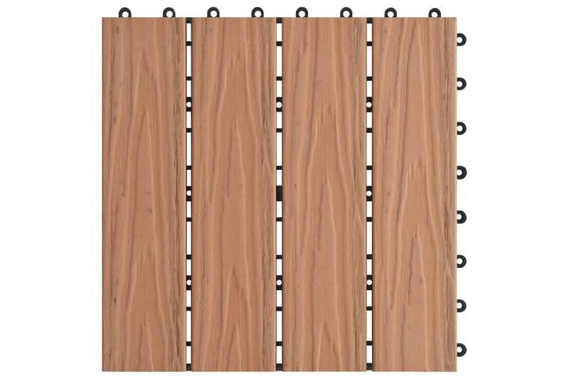 Terrassebord 11 stk dyppreget WPC 30x30 cm 1 kvm lysebrun - Hus & oppussing - Bygg - Tre & virke - Heller & terrassevirke - Trehelle & gulvhelle