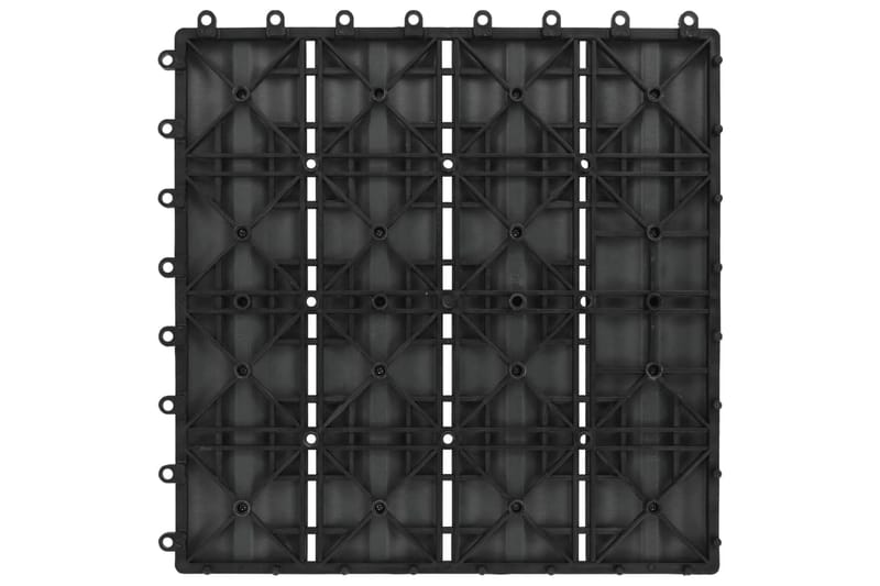 Terrassebord 11 stk dyppreget WPC 30x30 cm 1 kvm svart - Hus & oppussing - Bygg - Tre & virke - Heller & terrassevirke - Trehelle & gulvhelle