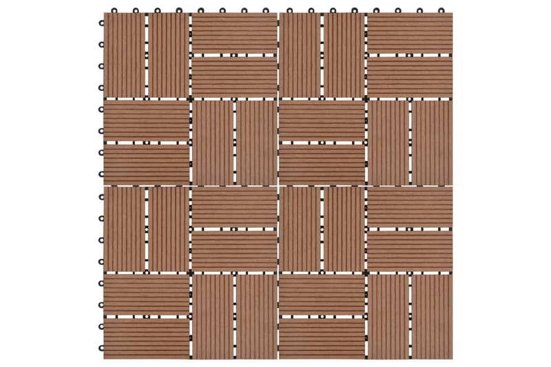 Terrassebord 11 stk WPC 30x30 cm 1 kvm brun - Verandagulv & terrassebord - Treheller & trefliser balkong - Utegulv & tregulv - Trehelle & gulvhelle