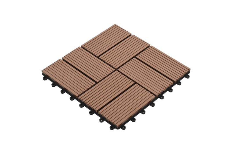 Terrassebord 11 stk WPC 30x30 cm 1 kvm brun - Hus & oppussing - Bygg - Tre & virke - Heller & terrassevirke - Trehelle & gulvhelle