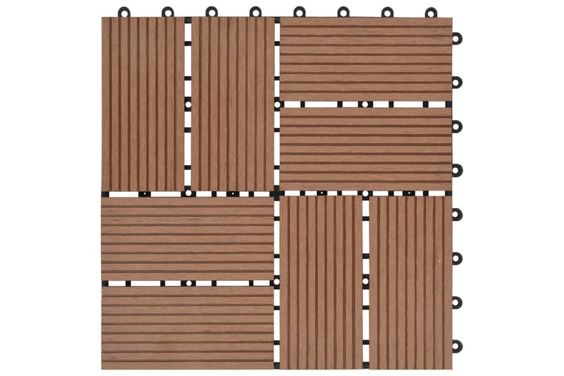 Terrassebord 11 stk WPC 30x30 cm 1 kvm brun - Utegulv & tregulv - Trehelle & gulvhelle - Verandagulv & terrassebord - Treheller & trefliser balkong