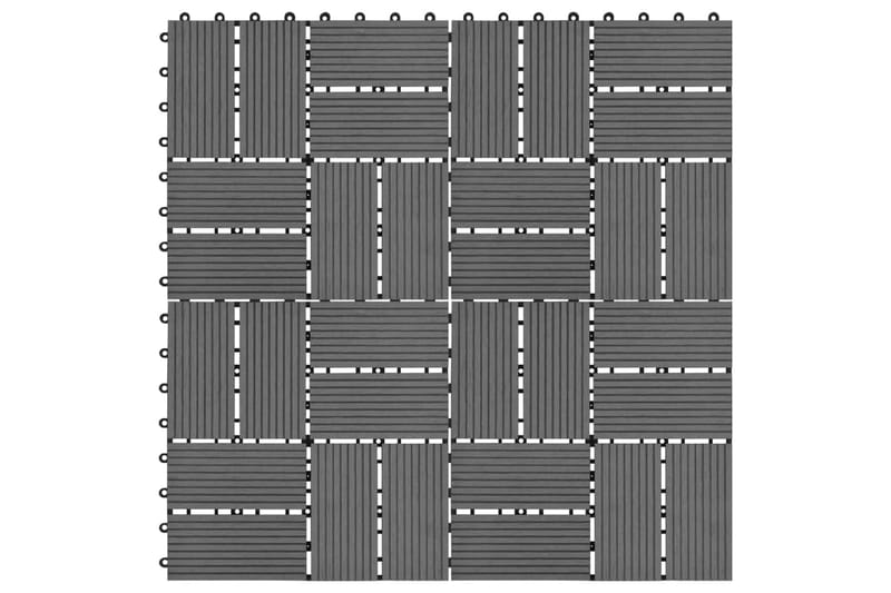 Terrassebord 11 stk WPC 30x30 cm 1 kvm grå - Verandagulv & terrassebord - Treheller & trefliser balkong - Utegulv & tregulv - Trehelle & gulvhelle