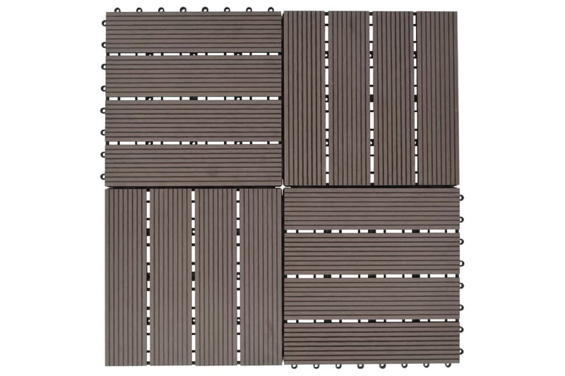 Terrassebord 11 stk WPC 30x30 cm 1 kvm mørkebrun - Verandagulv & terrassebord - Treheller & trefliser balkong - Utegulv & tregulv - Trehelle & gulvhelle