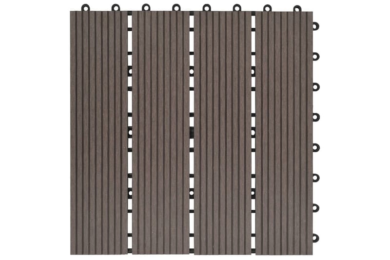 Terrassebord 11 stk WPC 30x30 cm 1 kvm mørkebrun - Hus & oppussing - Bygg - Tre & virke - Heller & terrassevirke - Trehelle & gulvhelle