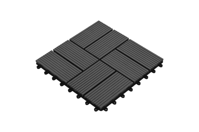 Terrassebord 11 stk WPC 30x30 cm 1 kvm svart - Hus & oppussing - Bygg - Tre & virke - Heller & terrassevirke - Trehelle & gulvhelle