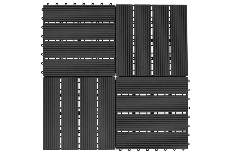 Terrassebord 11 stk WPC 30x30 cm 1 kvm svart - Verandagulv & terrassebord - Treheller & trefliser balkong - Utegulv & tregulv - Trehelle & gulvhelle