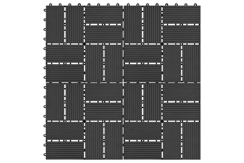 Terrassebord 11 stk WPC 30x30 cm 1 kvm svart - Verandagulv & terrassebord - Treheller & trefliser balkong - Utegulv & tregulv - Trehelle & gulvhelle