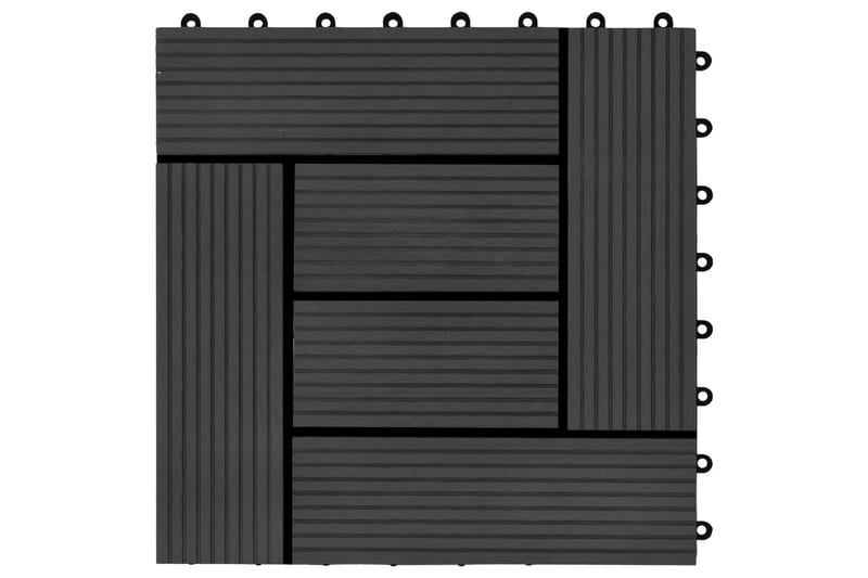 Terrassebord 11 stk WPC 30x30 cm 1 kvm svart - Verandagulv & terrassebord - Treheller & trefliser balkong - Utegulv & tregulv - Trehelle & gulvhelle