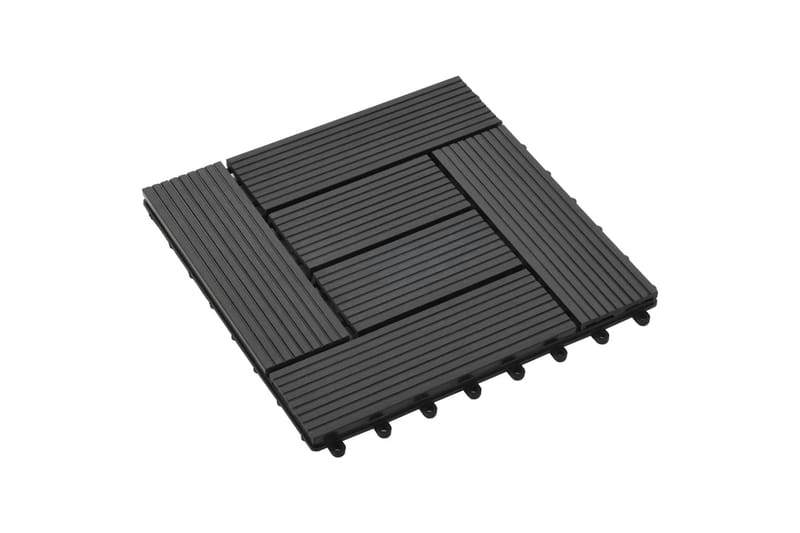 Terrassebord 11 stk WPC 30x30 cm 1 kvm svart - Hus & oppussing - Bygg - Tre & virke - Heller & terrassevirke - Trehelle & gulvhelle
