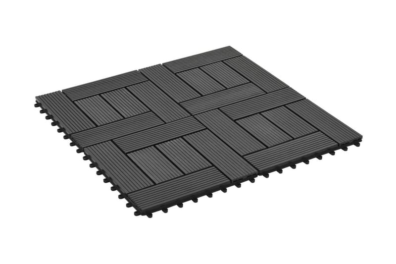 Terrassebord 11 stk WPC 30x30 cm 1 kvm svart - Hus & oppussing - Bygg - Tre & virke - Heller & terrassevirke - Trehelle & gulvhelle