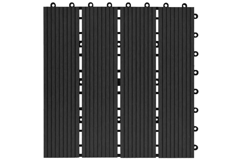 Terrassebord 11 stk WPC 30x30 cm 1 kvm svart - Hus & oppussing - Bygg - Tre & virke - Heller & terrassevirke - Trehelle & gulvhelle
