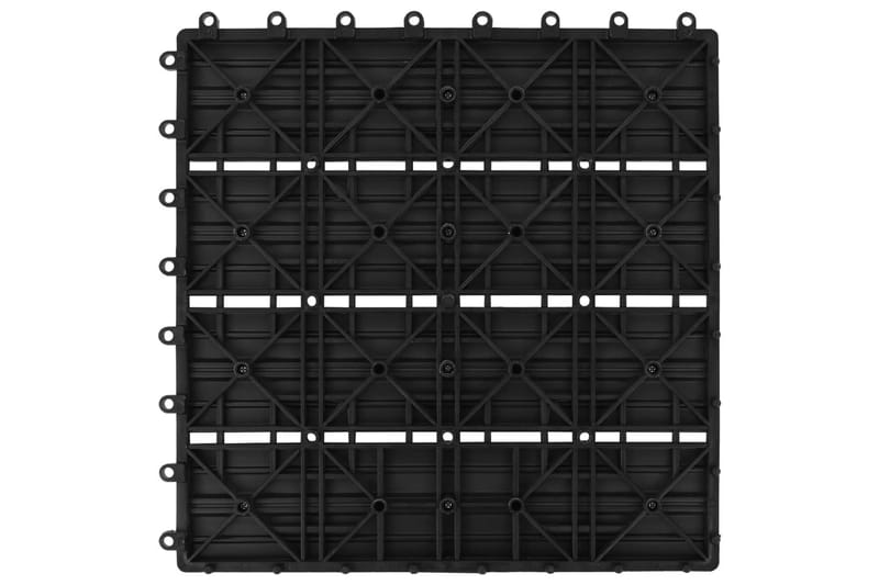 Terrassebord 11 stk WPC 30x30 cm 1 kvm svart - Hus & oppussing - Bygg - Tre & virke - Heller & terrassevirke - Trehelle & gulvhelle