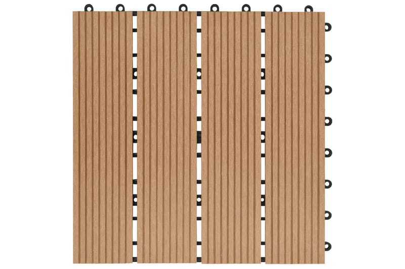 Terrassebord 11 stk WPC 30x30 cm 1 kvm teak-farget - Hus & oppussing - Bygg - Tre & virke - Heller & terrassevirke - Trehelle & gulvhelle