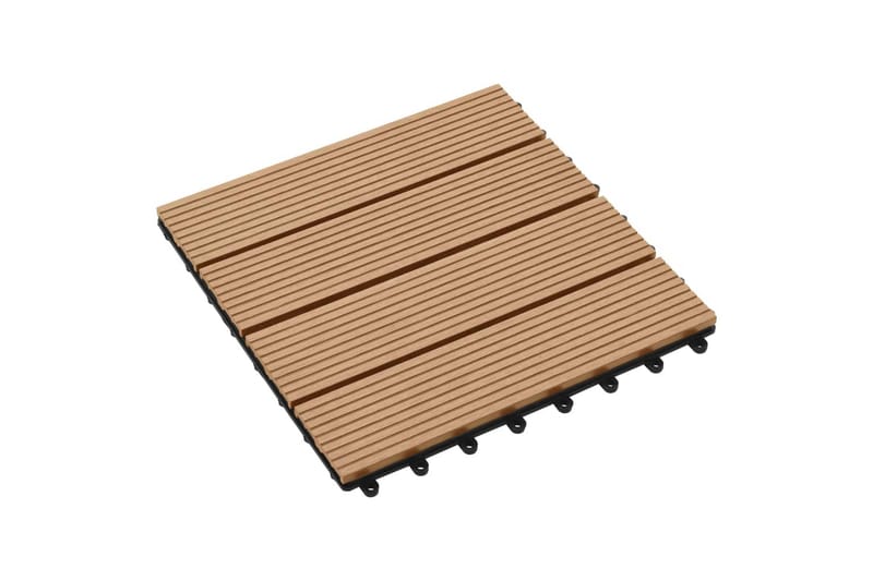 Terrassebord 11 stk WPC 30x30 cm 1 kvm teak-farget - Hus & oppussing - Bygg - Tre & virke - Heller & terrassevirke - Trehelle & gulvhelle