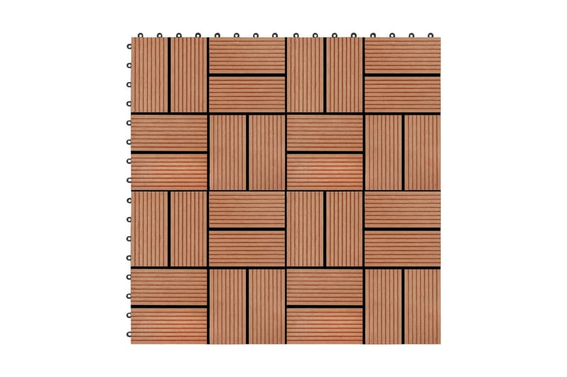 Terrassebord 11 stk WPC 30x30 cm 1 kvm teak-farget - Verandagulv & terrassebord - Treheller & trefliser balkong - Utegulv & tregulv - Trehelle & gulvhelle