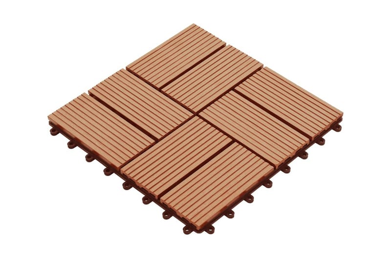 Terrassebord 11 stk WPC 30x30 cm 1 kvm teak-farget - Hus & oppussing - Bygg - Tre & virke - Heller & terrassevirke - Trehelle & gulvhelle