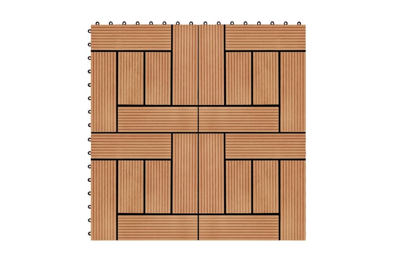 Terrassebord 11 stk WPC 30x30 cm 1 kvm teak-farget - Hus & oppussing - Bygg - Tre & virke - Heller & terrassevirke - Trehelle & gulvhelle