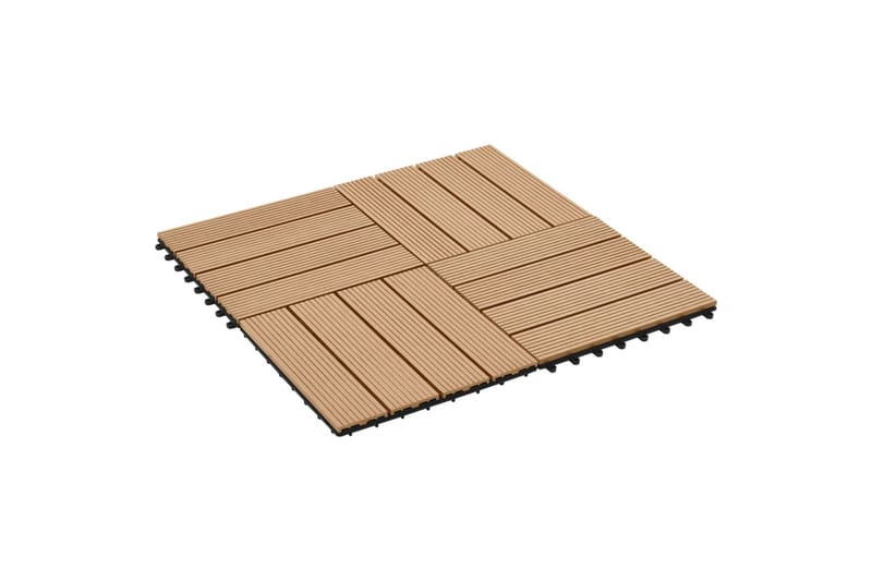 Terrassebord 11 stk WPC 30x30 cm 1 kvm teak-farget - Hus & oppussing - Bygg - Tre & virke - Heller & terrassevirke - Trehelle & gulvhelle