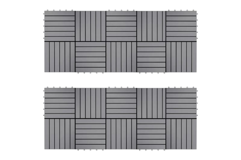 Terrassebord 20 stk gråvasket 30x30 cm heltre akasie - Grå - Verandagulv & terrassebord - Treheller & trefliser balkong - Utegulv & tregulv - Trehelle & gulvhelle