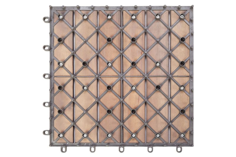 Terrassebord 20 stk gråvasket 30x30 cm heltre akasie - Grå - Hus & oppussing - Bygg - Tre & virke - Heller & terrassevirke - Trehelle & gulvhelle