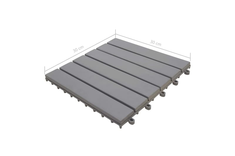 Terrassebord 20 stk gråvasket 30x30 cm heltre akasie - Grå - Verandagulv & terrassebord - Treheller & trefliser balkong - Utegulv & tregulv - Trehelle & gulvhelle