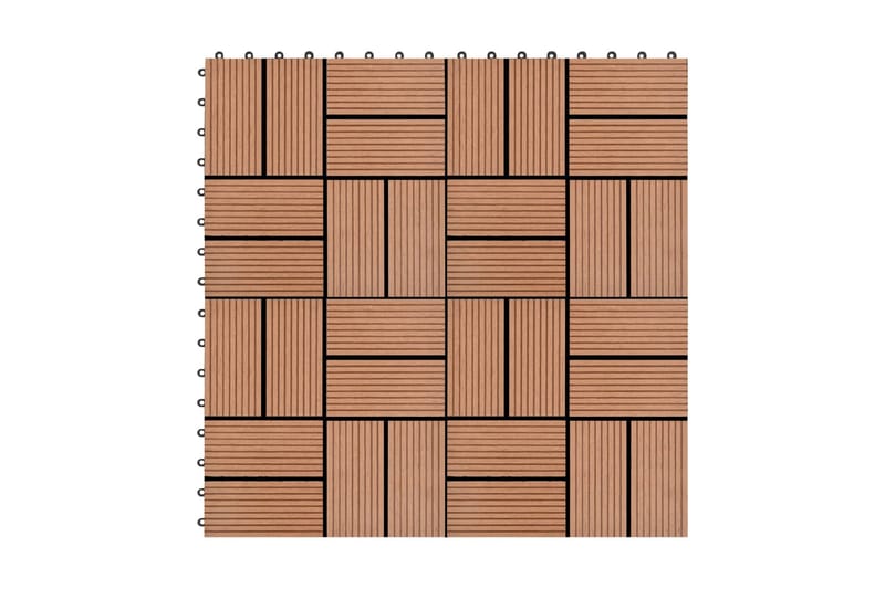 Terrassebord 22 stk 30x30 cm 2 kvm WPC brun - Verandagulv & terrassebord - Treheller & trefliser balkong - Utegulv & tregulv - Trehelle & gulvhelle