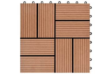 Terrassebord 22 stk 30x30 cm 2 kvm WPC brun - Hus & oppussing - Bygg - Tre & virke - Heller & terrassevirke - Trehelle & gulvhelle