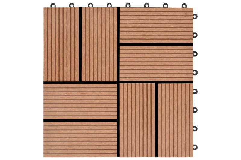 Terrassebord 22 stk 30x30 cm 2 kvm WPC brun - Hus & oppussing - Bygg - Tre & virke - Heller & terrassevirke - Trehelle & gulvhelle