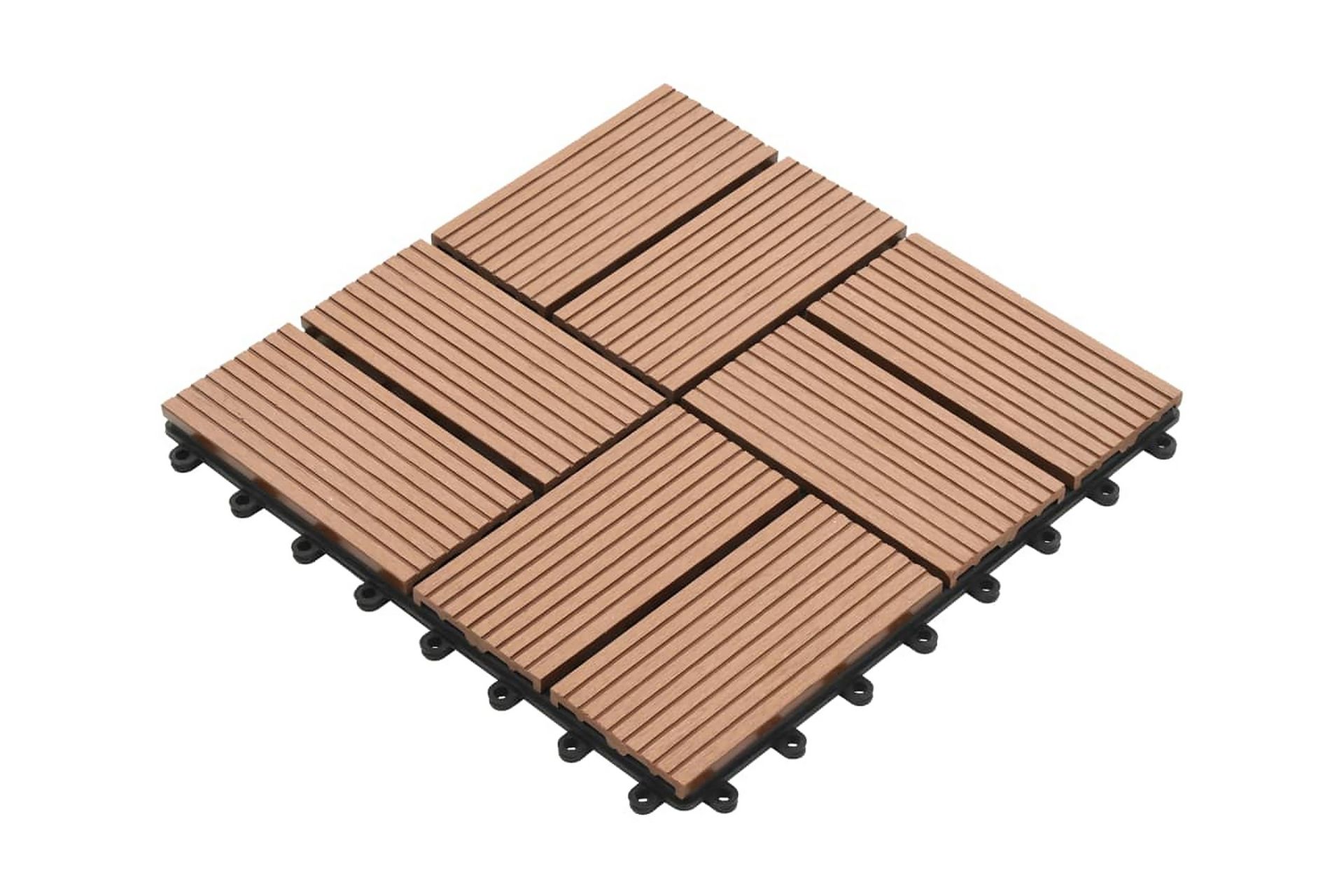 Terrassebord 22 stk 30x30 cm 2 kvm WPC brun - Hus & oppussing - Bygg - Tre & virke - Heller & terrassevirke - Trehelle & gulvhelle