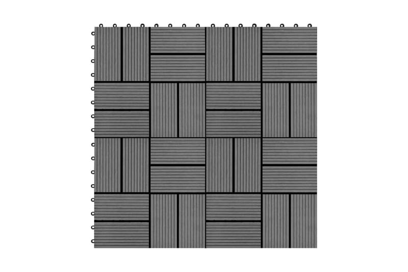 Terrassebord 22 stk 30x30 cm 2 kvm WPC grå - Utegulv & tregulv - Trehelle & gulvhelle - Verandagulv & terrassebord - Treheller & trefliser balkong