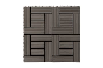 Terrassebord 22 stk 30x30 cm 2 kvm WPC mørkebrun - Brun - Hus & oppussing - Bygg - Tre & virke - Heller & terrassevirke - Trehelle & gulvhelle