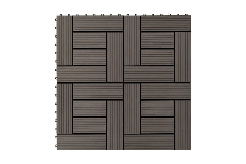 Terrassebord 22 stk 30x30 cm 2 kvm WPC mørkebrun - Brun - Utegulv & tregulv - Trehelle & gulvhelle - Verandagulv & terrassebord - Treheller & trefliser balkong