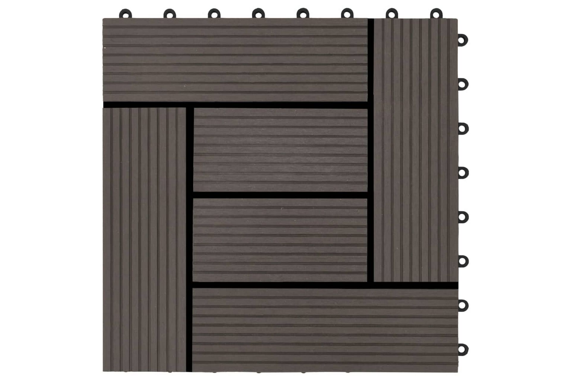 Terrassebord 22 stk 30x30 cm 2 kvm WPC mørkebrun - Brun - Hus & oppussing - Bygg - Tre & virke - Heller & terrassevirke - Trehelle & gulvhelle