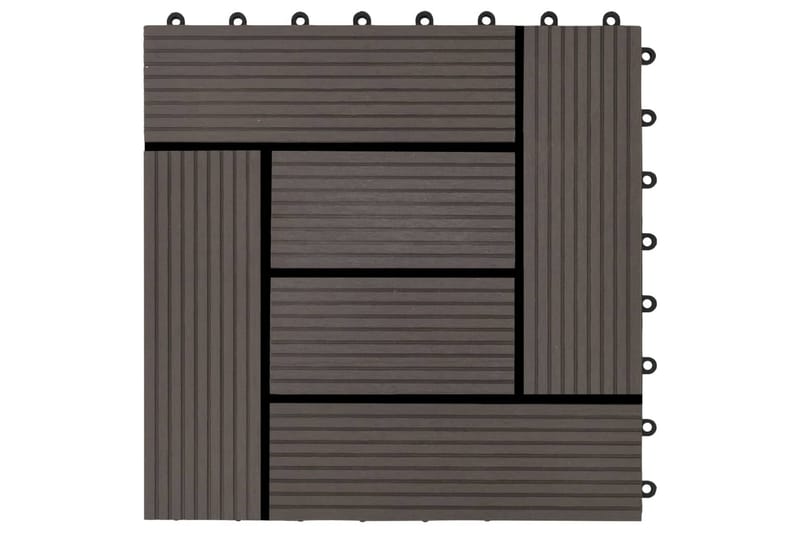 Terrassebord 22 stk 30x30 cm 2 kvm WPC mørkebrun - Brun - Verandagulv & terrassebord - Treheller & trefliser balkong - Utegulv & tregulv - Trehelle & gulvhelle