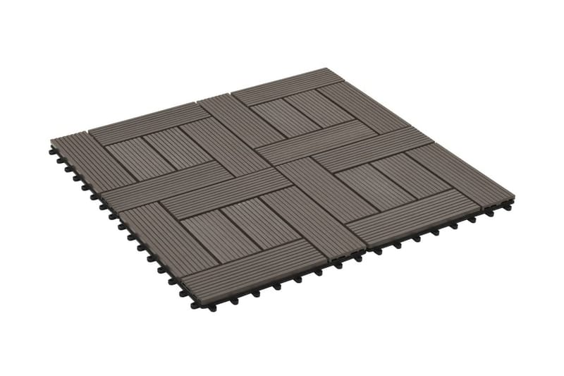 Terrassebord 22 stk 30x30 cm 2 kvm WPC mørkebrun - Brun - Hus & oppussing - Bygg - Tre & virke - Heller & terrassevirke - Trehelle & gulvhelle