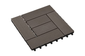 Terrassebord 22 stk 30x30 cm 2 kvm WPC mørkebrun - Brun - Hus & oppussing - Bygg - Tre & virke - Heller & terrassevirke - Trehelle & gulvhelle