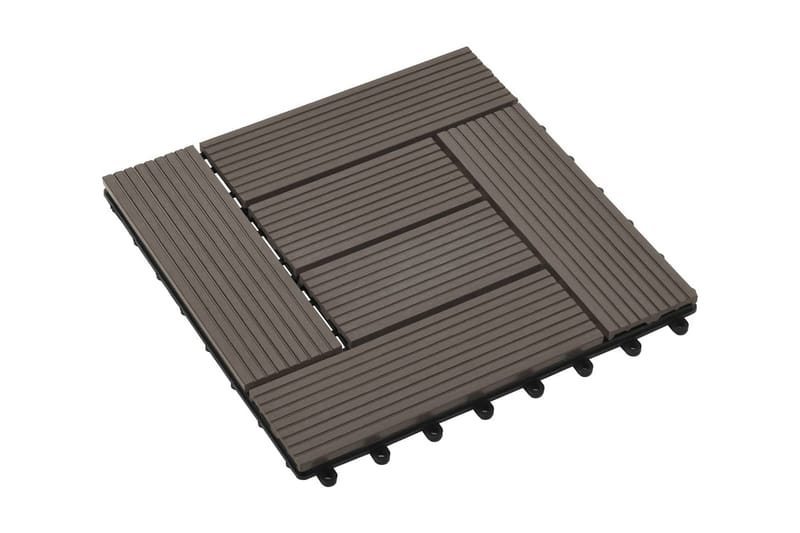 Terrassebord 22 stk 30x30 cm 2 kvm WPC mørkebrun - Brun - Hus & oppussing - Bygg - Tre & virke - Heller & terrassevirke - Trehelle & gulvhelle