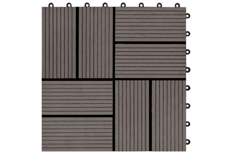 Terrassebord 22 stk 30x30 cm 2 kvm WPC mørkebrun - Verandagulv & terrassebord - Treheller & trefliser balkong - Utegulv & tregulv - Trehelle & gulvhelle