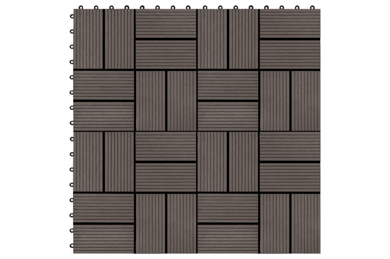 Terrassebord 22 stk 30x30 cm 2 kvm WPC mørkebrun - Hus & oppussing - Bygg - Tre & virke - Heller & terrassevirke - Trehelle & gulvhelle