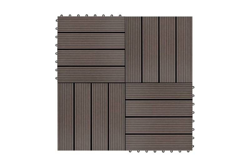 Terrassebord 22 stk 30x30 cm 2 kvm WPC mørkebrun - Verandagulv & terrassebord - Treheller & trefliser balkong - Utegulv & tregulv - Trehelle & gulvhelle