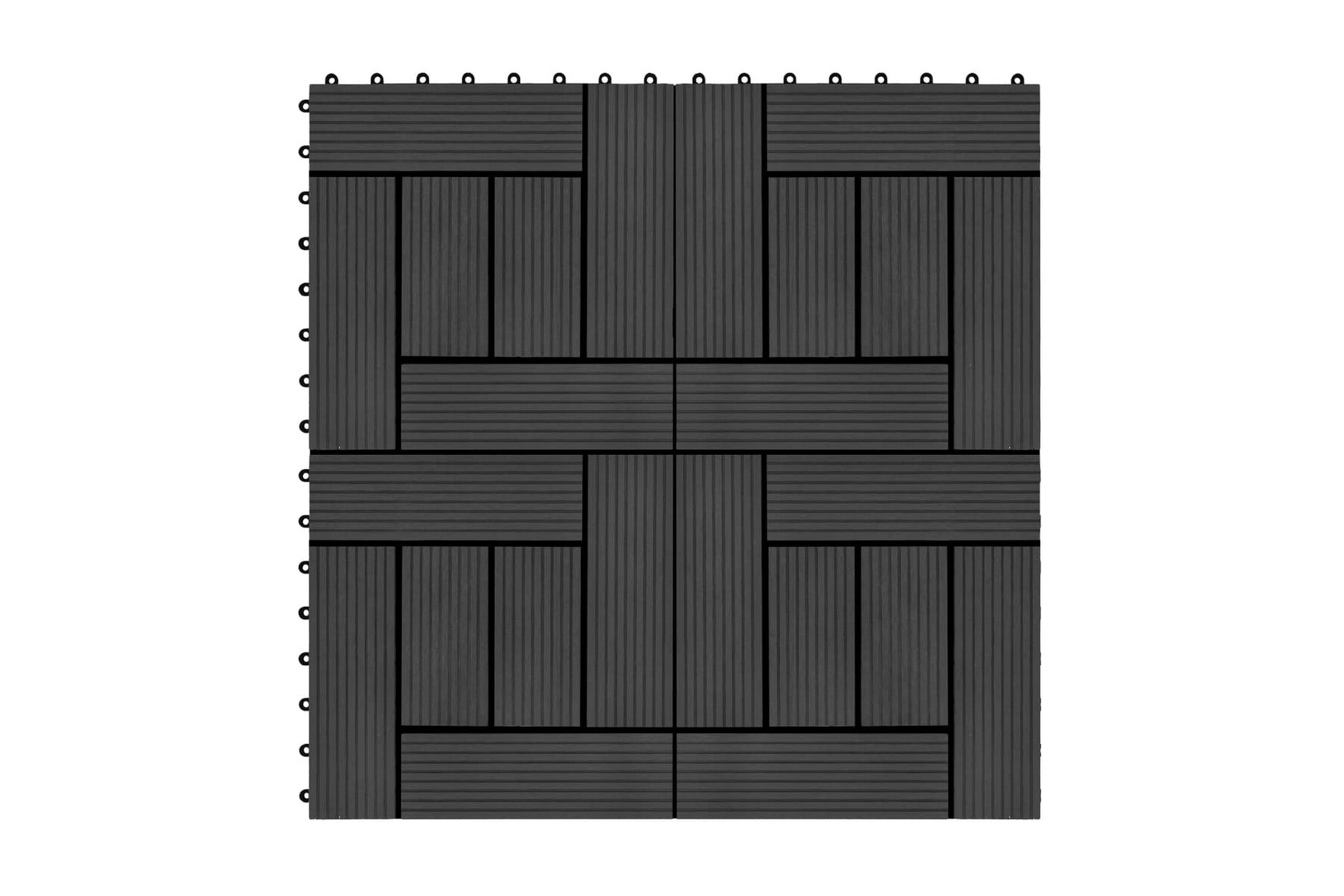 Terrassebord 22 stk 30x30 cm 2 kvm WPC svart - Svart - Hus & oppussing - Bygg - Tre & virke - Heller & terrassevirke - Trehelle & gulvhelle