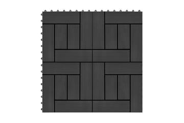Terrassebord 22 stk 30x30 cm 2 kvm WPC svart - Svart - Hus & oppussing - Bygg - Tre & virke - Heller & terrassevirke - Trehelle & gulvhelle