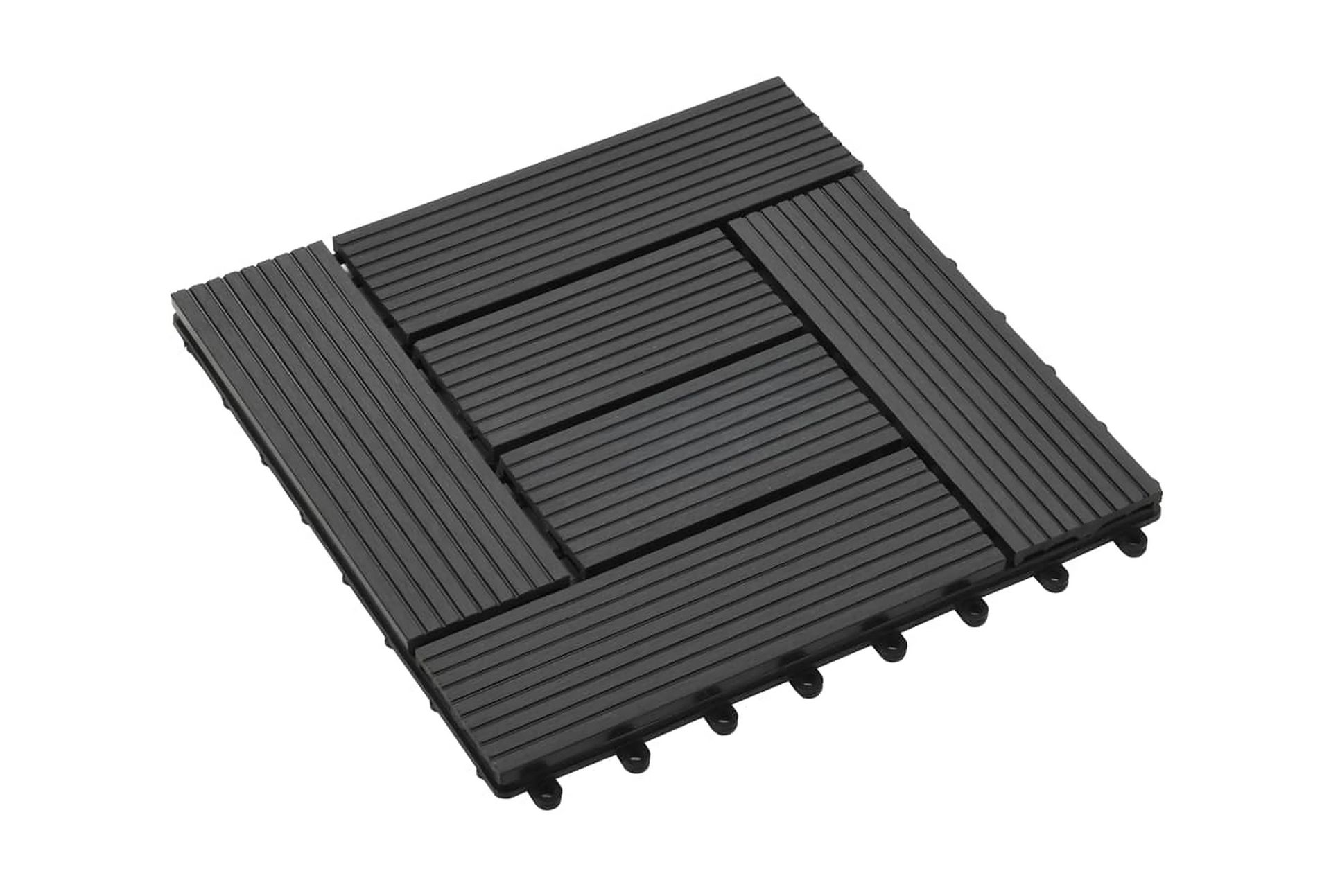 Terrassebord 22 stk 30x30 cm 2 kvm WPC svart - Svart - Hus & oppussing - Bygg - Tre & virke - Heller & terrassevirke - Trehelle & gulvhelle