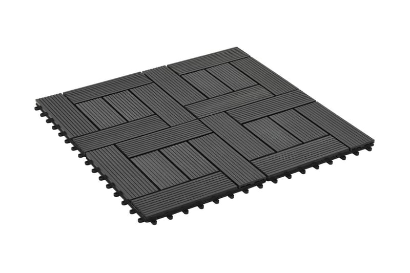 Terrassebord 22 stk 30x30 cm 2 kvm WPC svart - Svart - Hus & oppussing - Bygg - Tre & virke - Heller & terrassevirke - Trehelle & gulvhelle