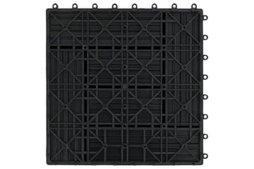 Terrassebord 22 stk 30x30 cm 2 kvm WPC svart - Svart - Hus & oppussing - Bygg - Tre & virke - Heller & terrassevirke - Trehelle & gulvhelle