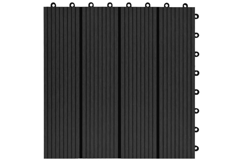 Terrassebord 22 stk 30x30 cm 2 kvm WPC svart - Svart - Hus & oppussing - Bygg - Tre & virke - Heller & terrassevirke - Trehelle & gulvhelle