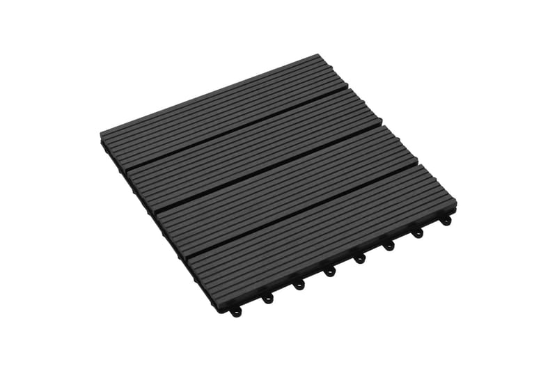 Terrassebord 22 stk 30x30 cm 2 kvm WPC svart - Svart - Hus & oppussing - Bygg - Tre & virke - Heller & terrassevirke - Trehelle & gulvhelle